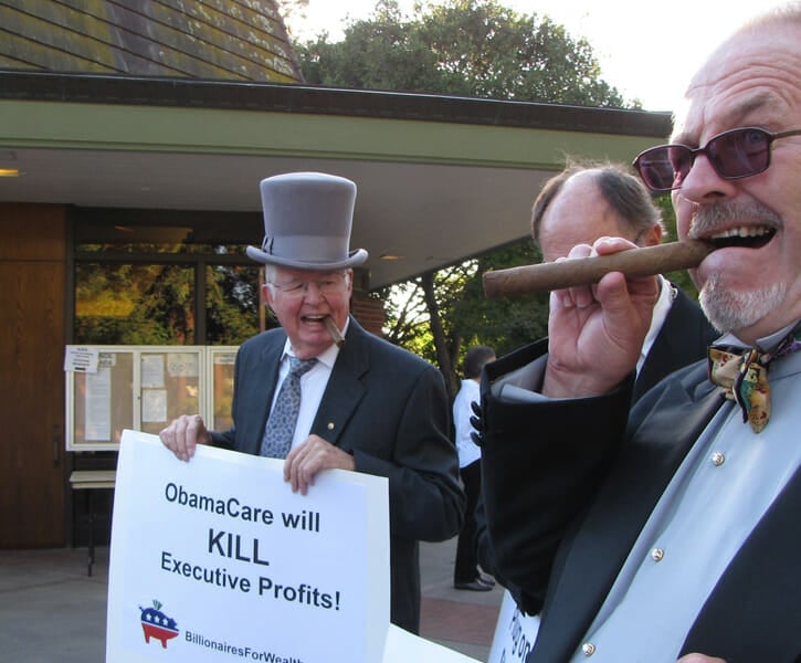 Billionaires for Wealthcare rally.
