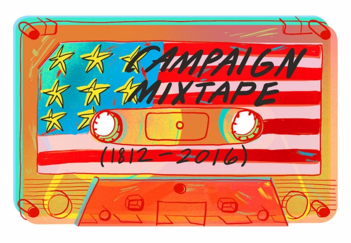 a colorful cassette tape reads "Campaign Mixtape 1812-2016