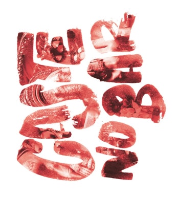 Written in large red block lettering reminiscent of blood, the text reads “Caste No Bar.”