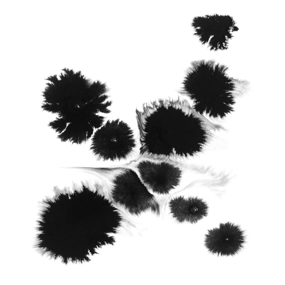 Ink blots in the form of an