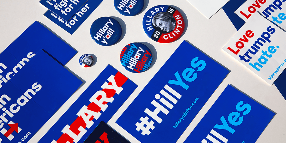 Hillary Clinton 2016 campaign visuals. “#HillYes”