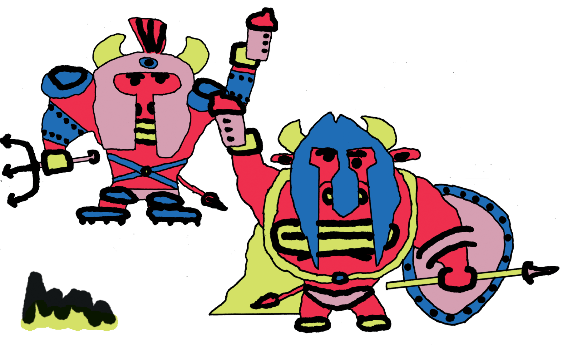 Bulls holding up Biff-TEK shakes are decked out in gladiator gear.